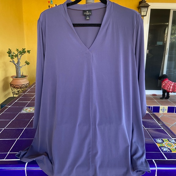 Worthington Tops - Worthington Violet V Neck Blouse